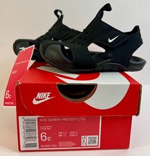 Nike Sunray Protect 2 Sandals Size 6 c Toddler Black/White 943827 001 Water New