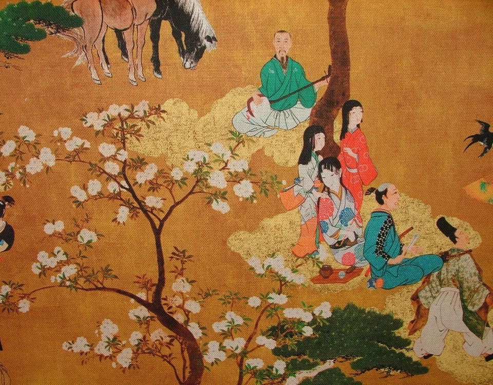 Cojín tapizado cortina tela 100 % algodón naranja koi estampado japonés uso Foto 4 de 4