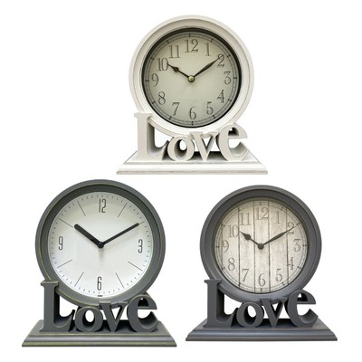 Retro Love Letter Bedside Desk Clock Battery Operated Clock for Children Bedroom