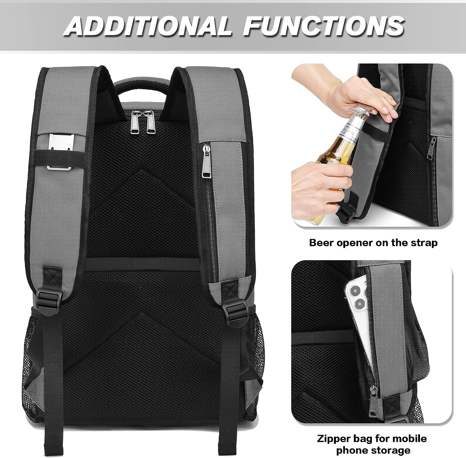 Insulated Cooler Backpack 38/42 Cans Double Deck Leakproof Lightweight Soft Lunc