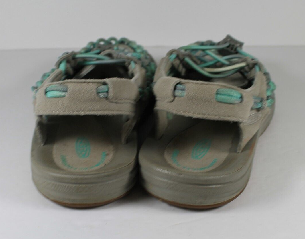 Sandali slip on Keen donna Uneek grigio e verde acqua corda rotonda casual taglia 6 5