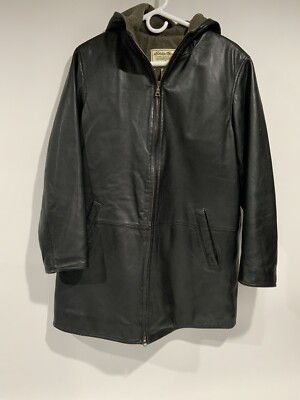 Eddie Bauer leather down jacket lambskin