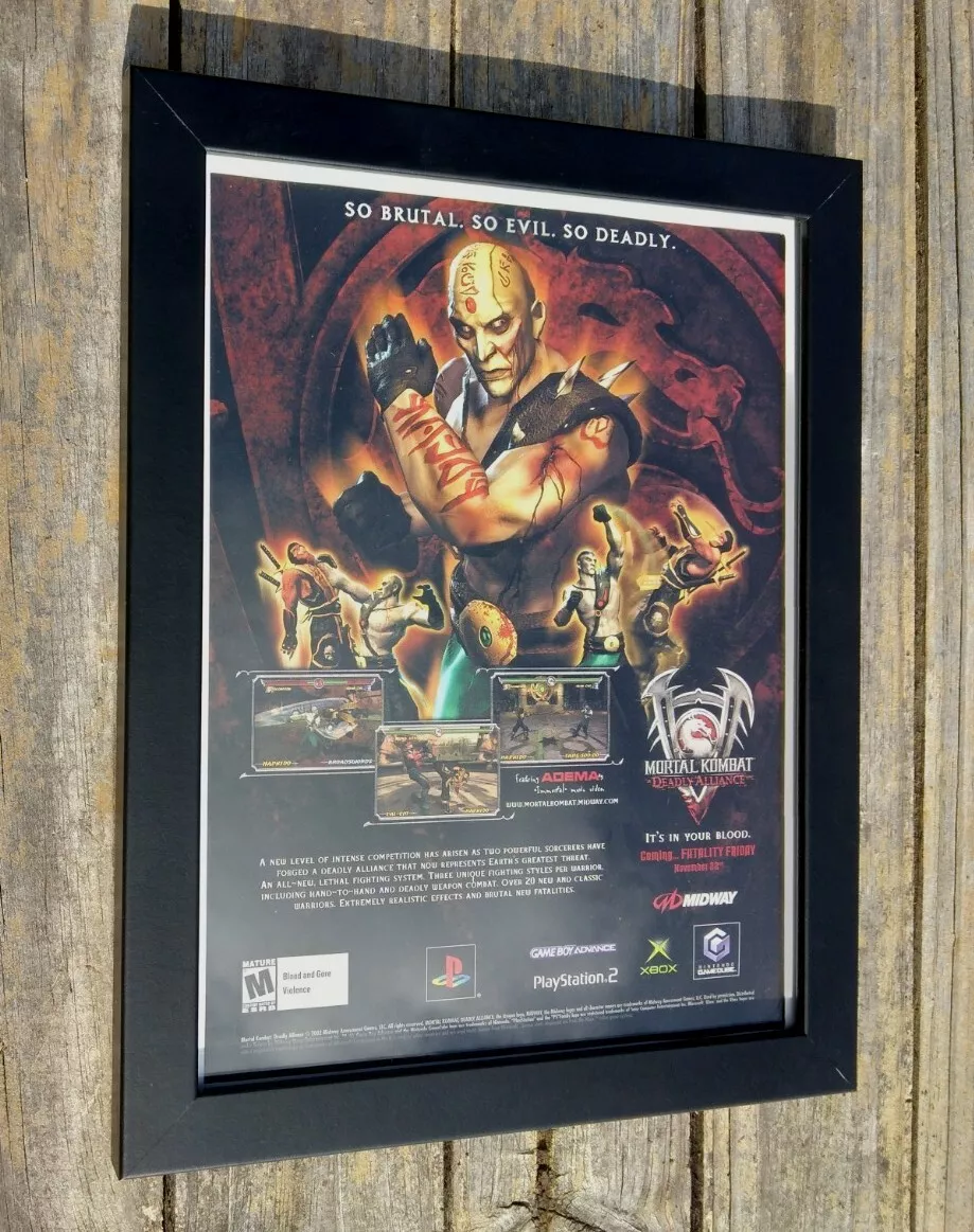 Mortal Kombat: Deception Framed Print Ad/Poster 2002 PS2 Xbox Gamecube Art