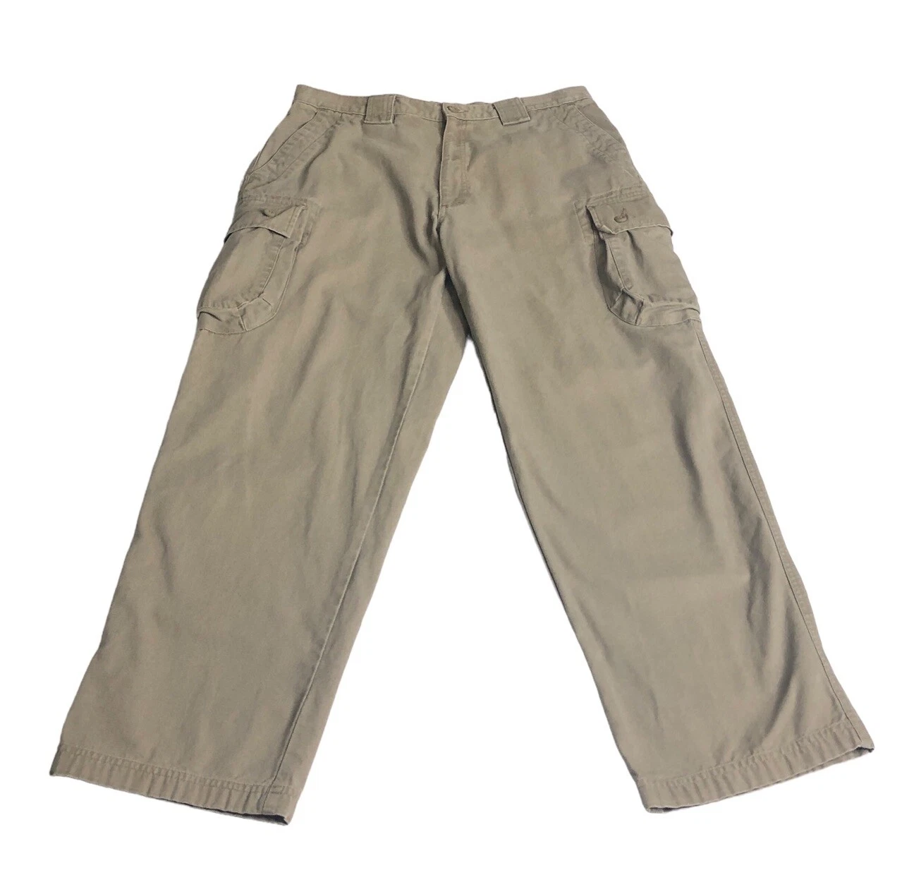 Vintage LL Bean Military Issue Cargo Pants Men 34x30 Brown Cotton Outdoor Hiking