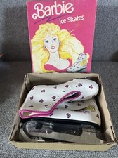Barbie Ice Skates Shoes Size 1 Vintage 1988 Mattel Pink Logo White Style B15