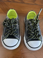 Converse CTAS Baby Size 4 Oxford Black/Bold Lime 754410C Sneakers