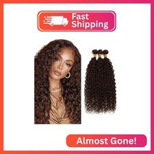 4 Brown Bundles Human Hair Dark Brown Kinky Curly Bundles 24 26 28 Inch Brazili