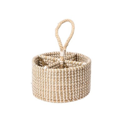 Sintra Seegras Besteck Caddy Organizer - Umweltfreundliches Serviergeschirr Küche Geschenke