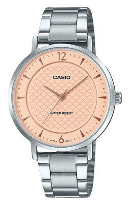 Casio Standard Analog Edelstahl Lachs Zifferblatt Quarz LTP-VT04D-4A Damenuhr