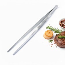 12 Inch Kitchen Tweezers Stainless Steel Precision Food Tongs For Plating Grill
