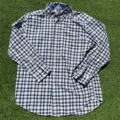 Chaps Ralph Lauren Langarm Hemd Blau Logo Herren Elegant Größe L