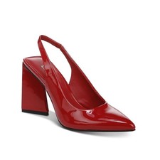Bar III Womens 6.5 M Red Patent Arrica Pointed Toe Slingback High Heels NIB MQ5