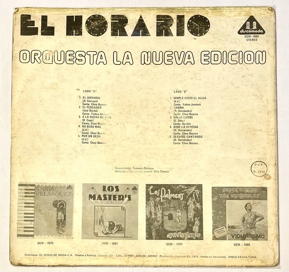 Orquesta La Nueva Edicion ‎– El Horario - Salsa Guaguanco Venezuela 1979 - Image 2 of 4