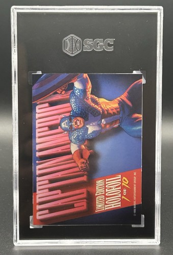 1994 Marvel Masterpieces #1 Captain America Silver Holofoil SGC 10 POP 4 - Picture 2 of 2