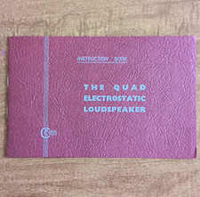 Quad Electrostatic Loudspeaker Instruction Book Owner's Manual
