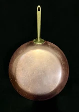Paul Revere 1801 Copper Skillet Frying Pan Brass Handle 10.5" Vintage
