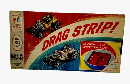 VINTAGE Milton Bradley DRAG STRIP BOARD GAME COMPLETE Killer Race Car Graphics O