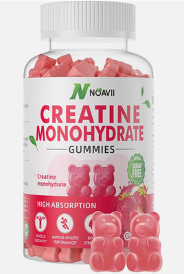 Creatine Monohydrate Gummies Strawberry 90 ct - LOT OF 3 - Noavii expire 05/2027