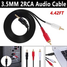 3.5mm AUX Stereo to 2 RCA Male Audio Y Cable Adapter Cord MP3 iPod Accessories