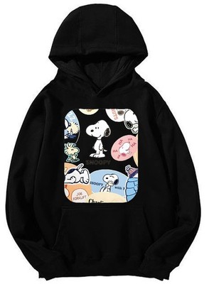 Snoopy Sticker Bomb Hoodie - Classic Peanuts Charlie Brown Kawaii Pullover