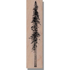 NEW Rubber Stamp, Tall Fir Tree, Branch Leaf Plant Nature Media Landscape Leaves