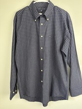NWT Tommy Hilfiger Blue Checked Button Down Shirt Long Sleeve Men  s Size L