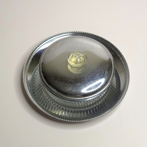 Vintage Glas Süßigkeiten Pulver Butter Käse Schale & Teller Metall - Bild 2 von 10