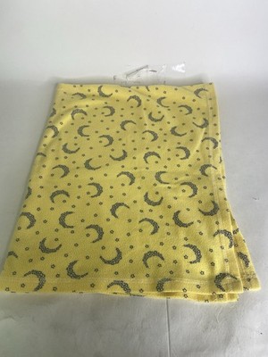 Vintage Coming Home Baby Blanket Yellow Blue Moon Stars Fleece USA Made