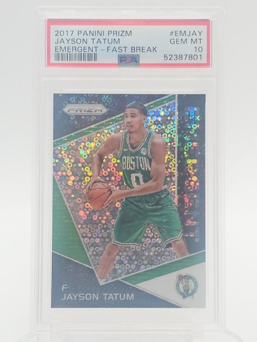 JAYSON TATUM 2017-18 PANINI PRIZM EMERGENT FAST BREAK ROOKIE RC PSA 10 Q0M-678