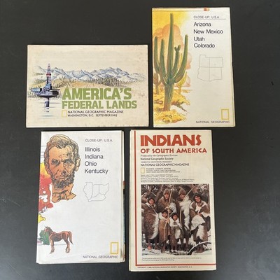 Vintage National Geographic America map bundle south illinois ohio federal utah