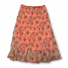 Vintage Y2K Floral Sheer Lined Midi Skirt Women  s Small Fairy Cottage Whimsigoth