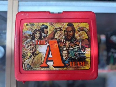 Vintage 1983 The A-Team Thermos Plastic Lunchbox with Thermos Rambo Mr. T