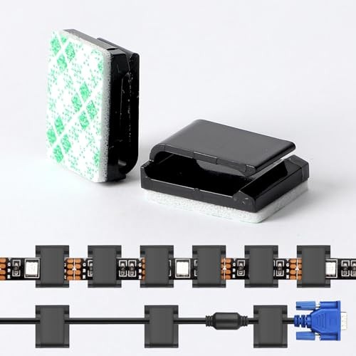 80 PCS Light Strip Mounting Clips Self Adhesive Led Light Fasteners 10 mm Black - Afbeelding 7 van 7