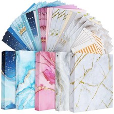 6 Pieces Cute Marble 3 Ring Binder 1 Inch for A4 Letter Size 8.5'' x 11'' With