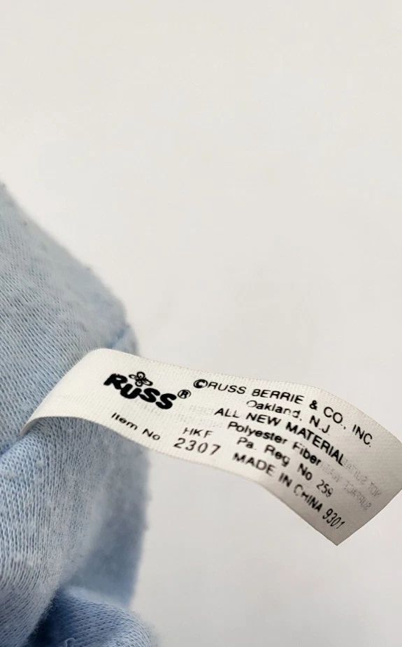 Muñeca de colección Russ Troll 12” pelo blanco punto azul pijamas cuerpo suave arco cara vinílica años 90’s Foto 3 de 4