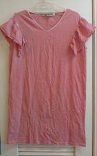 Vineyard vines shirt dress striped v neck short Ruffle sleeve Size Small