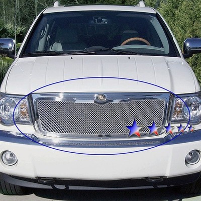 For Chrysler Aspen 07-09 APG 1-Pc Chrome Polished 1.8 mm Wire Mesh Main Grille