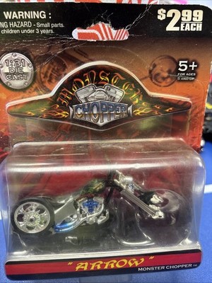  Monster Chopper 1:31 Die Cast Flame Custom Bike Motorcycle 