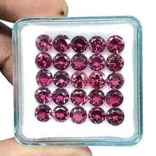 25 Pcs Natural Rhodolite Garnet 5mm Round Cut Loose Untreated Gemstones Lot