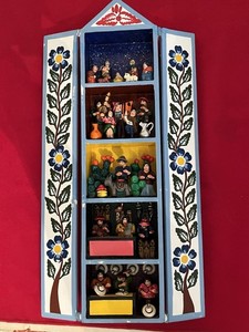 Vintage Large 5 Tier Peruvian Retablo Ayacucho Folk Art Wood Shadowbox Diorama