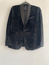 Mens XL Black Velvet Evening Jacket Dinner Blazer Wedding Party Wear Tuxedo