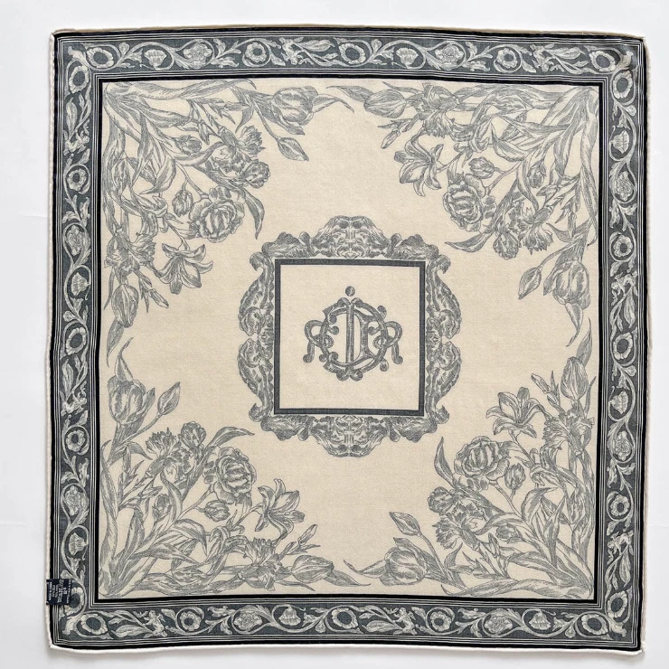 Pañuelo 82 % lana 18 % seda 26"" bufanda forma envoltura pañuelo hierba encaje estampado Foto 2 de 4