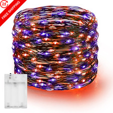 Dazzle Bright Halloween Fairy String Lights, 20FT 20 feet, purple and orange