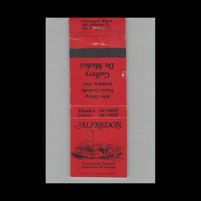 Matchbook Cover Alfredo's Gallery San Francisco CA