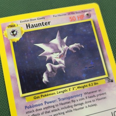 INK SMEAR ERROR MISPRINT Haunter 6/62 Fossil Holo Rare Unlimited Pokemon Card