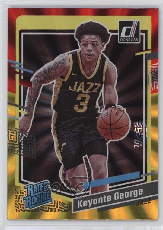 2023 Panini Donruss Rated Rookie Holo Red & Gold Laser Keyonte George #244 19q6