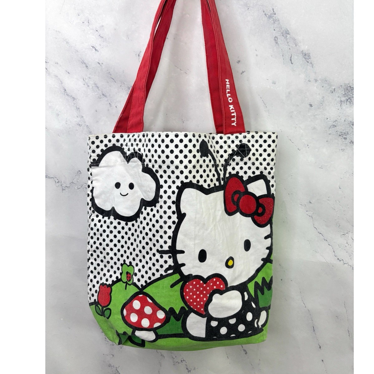 Vintage Loungefly Hello Kitty Sanrio Tote shopper Bag 2009 Y2k Rare Mushroom