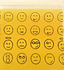 700 SMALL BAGGIES 1' X 1' 1010 MINI RESEALABLE POLY BAGS EMOJI'S