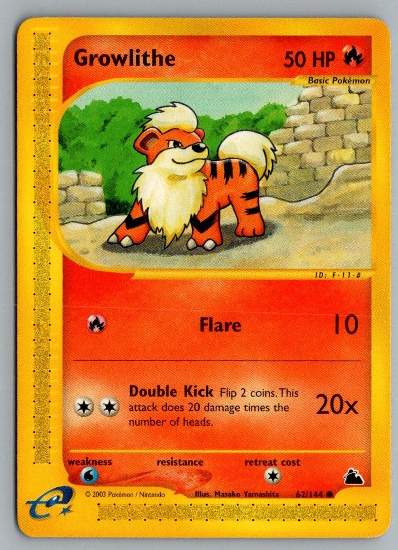Growlithe 62/144 Common Skyridge Pokemon Lightly Played