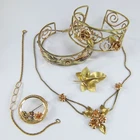 Krementz Signed Vintage 14K Gold Overlay Costume Jewelry Lot 6pc Roses Leaf